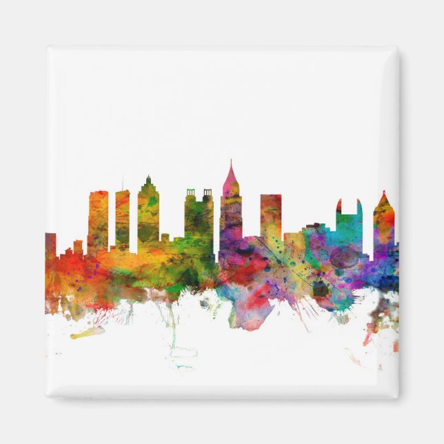 Atlanta Georgia Skyline Magnet (Framsidan)
