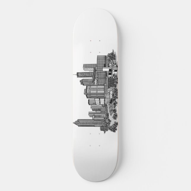 Atlanta Georgia Skyline Mini Skateboard Bräda 18,5 Cm (Framsida)