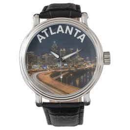 Atlanta Georgia Skyline, Night City Lights Souveni Armbandsur