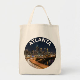 Atlanta Georgia Skyline, Night City Lights Souveni Tygkasse