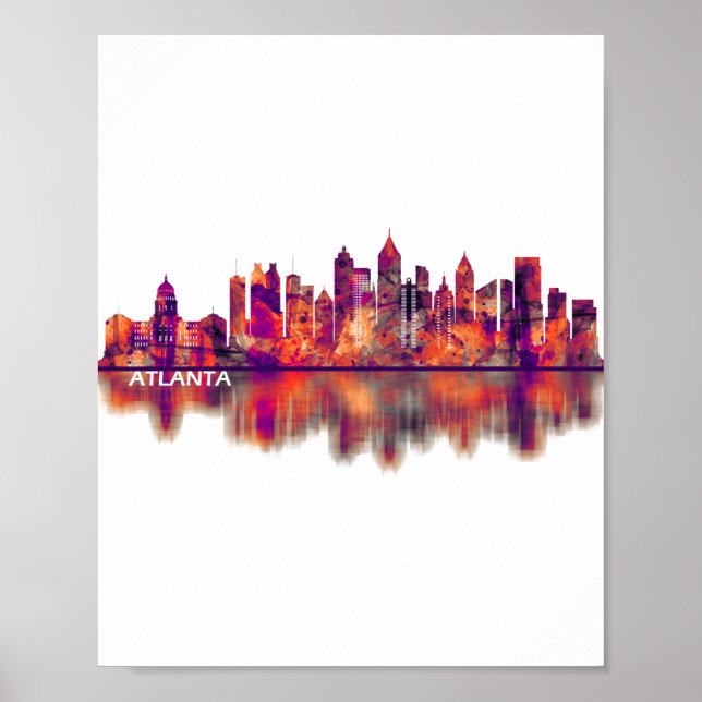 Atlanta Georgia Skyline Poster (Framsidan)