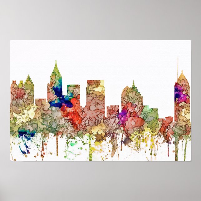 Atlanta Georgia Skyline SG-Faded Glory Poster (Framsidan)