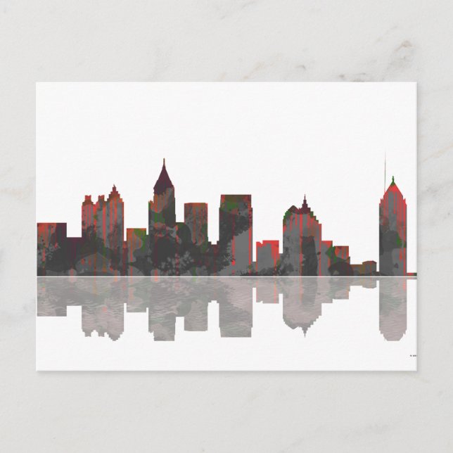 Atlanta Georgia Skyline Vykort (Framsida)