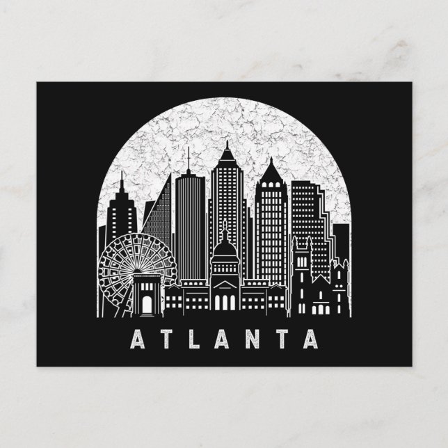 Atlanta Georgia Skyline Vykort (Framsida)