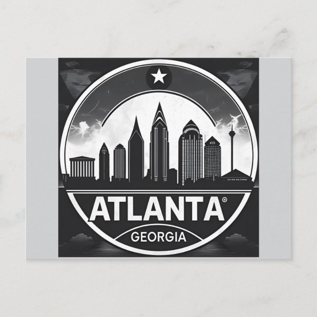 Atlanta Georgia Skyline Vykort (Framsida)