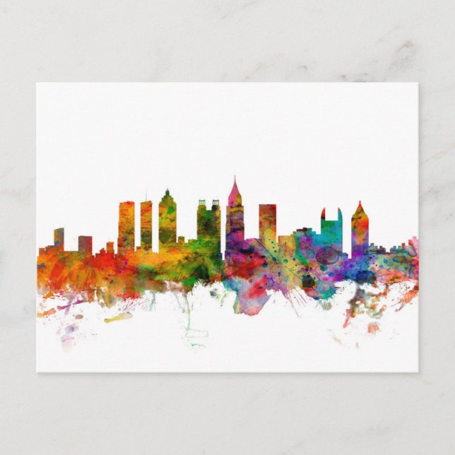 Atlanta Georgia Skyline Vykort (Framsida)