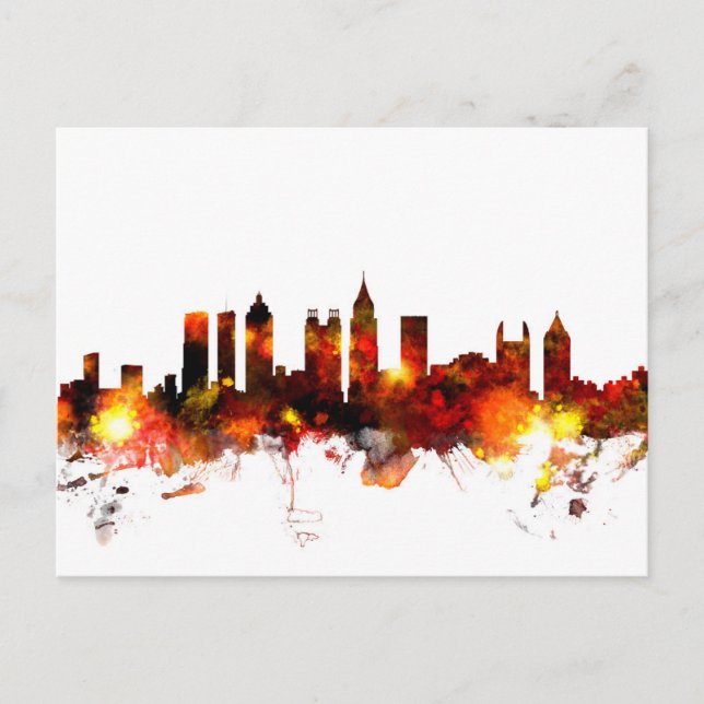 Atlanta Georgia Skyline Vykort (Framsida)