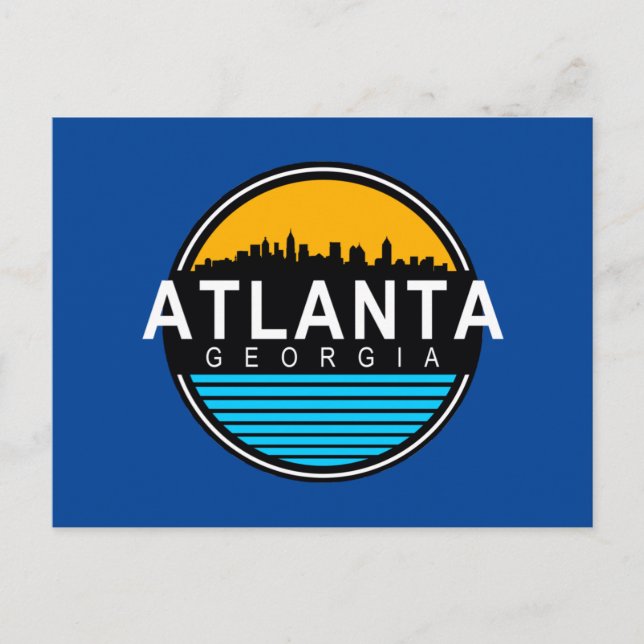 Atlanta Georgia Skyline Vykort (Framsida)