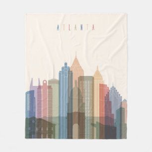 Atlanta Georgia stadshorisont Fleecefilt