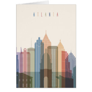 Atlanta Georgia stadshorisont Hälsningskort
