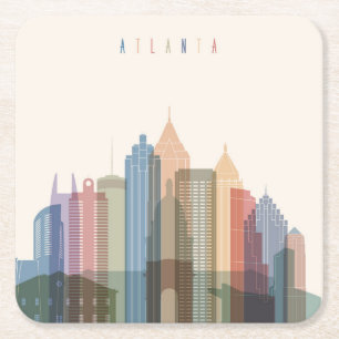 Atlanta Georgia stadshorisont Underlägg Papper Kvadrat