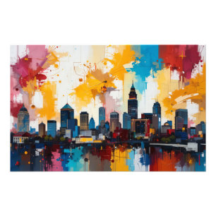 Atlanta, Georgia Stadssiluett abstrakt målning 2 Fototryck