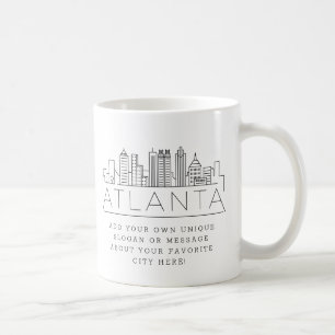 Atlanta, Georgia Stylized Skyline Anpassningsbar Kaffemugg