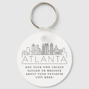 Atlanta, Georgia Stylized Skyline Anpassningsbar Nyckelring