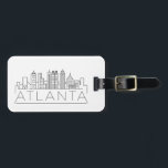 Atlanta, Georgia Stylized Skyline Luggage Tag Bagagebricka<br><div class="desc">Ett unikt bagagemärke som representerar den vackra staden Atlanta i Georgien.  Den här märkrn illustrerar stadens unika skylt med namn under.</div>