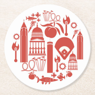 Atlanta Georgia symboler Underlägg Papper Rund