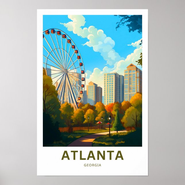Atlanta Georgia Travel Print Poster (Framsidan)