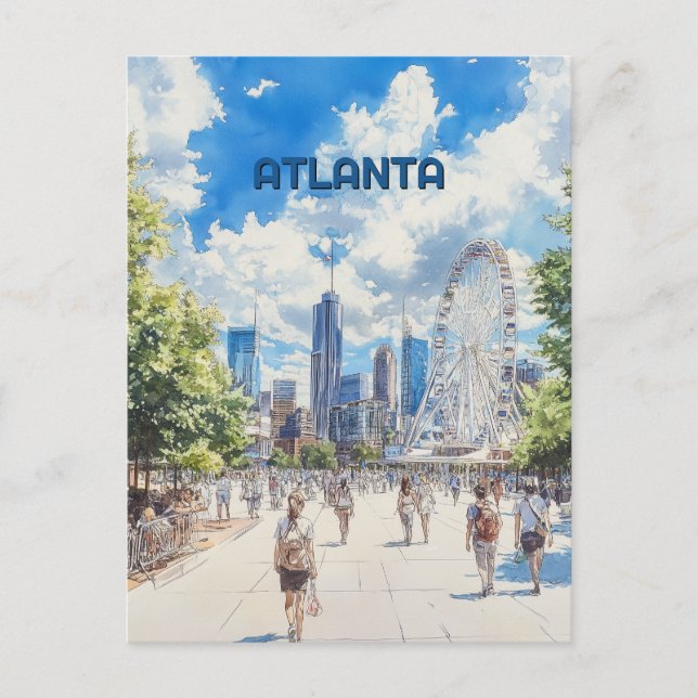 Atlanta Georgia Travel Vykort (Framsida)