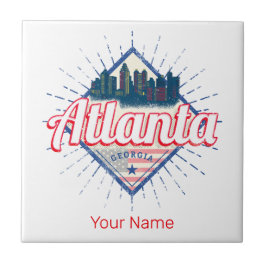 Atlanta Georgia United Stater Retro Skyline Kakelplatta