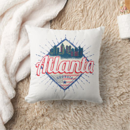 Atlanta Georgia United Stater Retro Skyline Kudde
