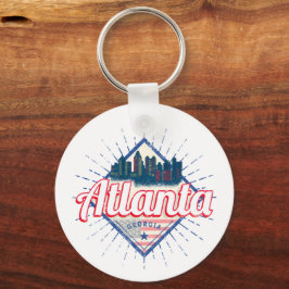 Atlanta Georgia United Stater Retro Skyline Nyckelring