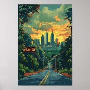 Atlanta Georgia USA Berömd Travel Ställe Poster