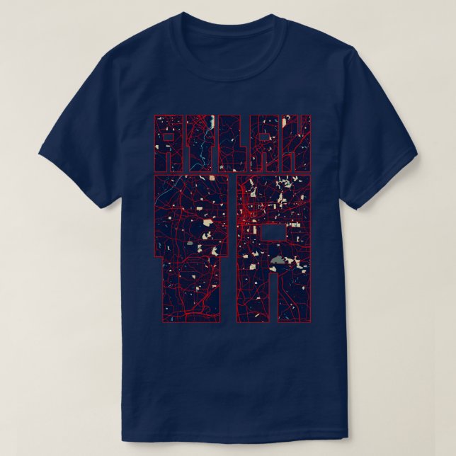 Atlanta Georgia USA City Karta Typography Hope TSh T Shirt (Design framsida)