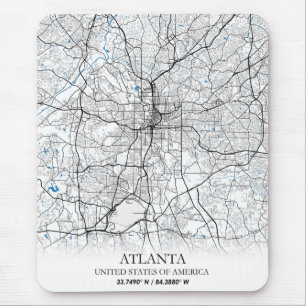 Atlanta Georgia USA Resestads karta Musmatta
