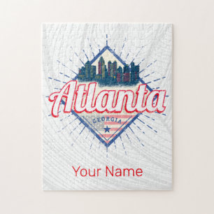 Atlanta Georgia USA Retro Stadssiluett Pussel