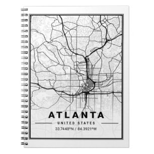 Atlanta Georgia USA Travel City Karta Anteckningsbok