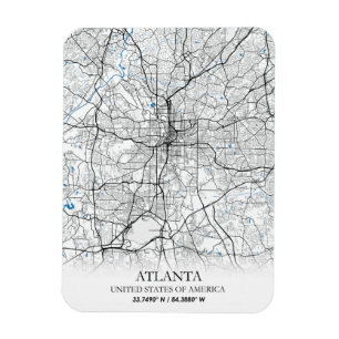Atlanta Georgia USA Travel City Karta Magnet