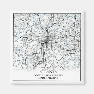 Atlanta Georgia USA Travel City Karta Magnet