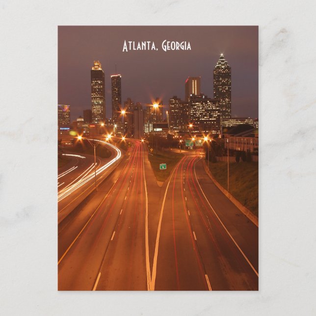 Atlanta Georgia vid Dusk Postcard Vykort (Framsida)