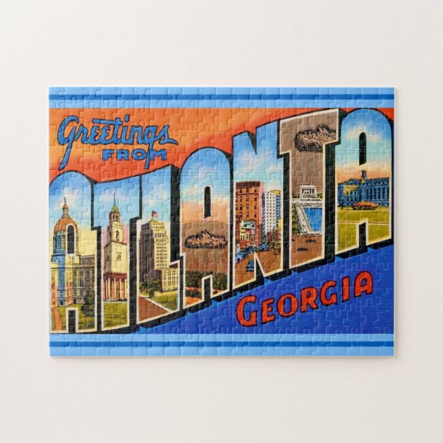 Atlanta Georgia Vintage 11x14 Pussel (Horisontell)