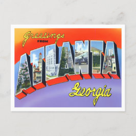 Atlanta, Georgia Vintage Big Brev vycard Vykort