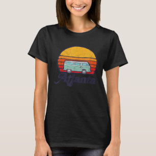Atlanta Georgia Vintage Hippie Van Surfa Stil Sol T Shirt