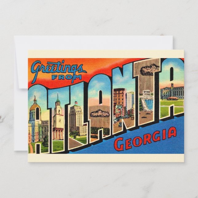 Atlanta Georgia Vintage Postcard (Framsida)