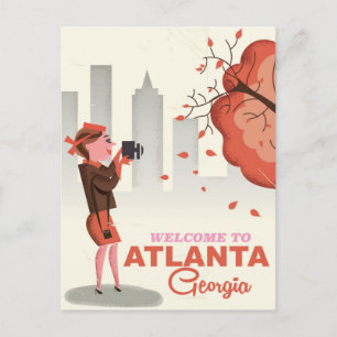 Atlanta Georgia vintage resor poster Vykort