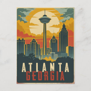 Atlanta, Georgia Vintage resor Vykort