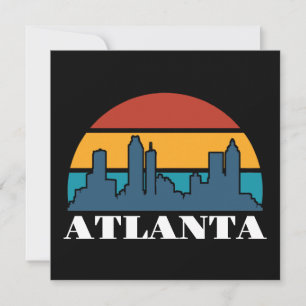 Atlanta Georgia Vintage Sunset Cityscape Kort