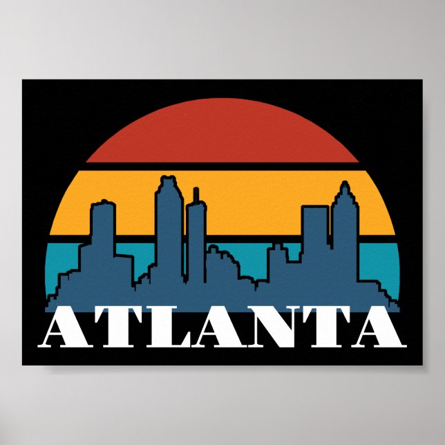 Atlanta Georgia Vintage Sunset Cityscape Poster (Framsidan)