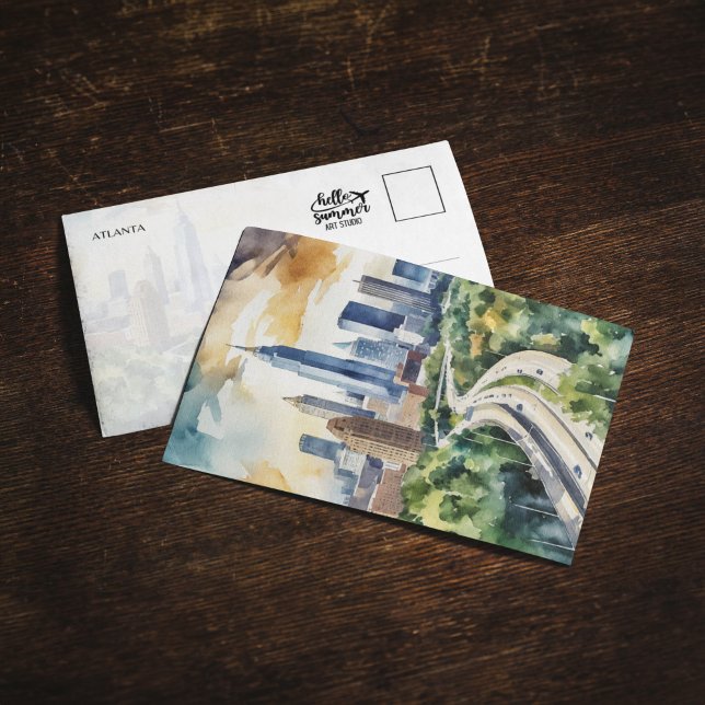 Atlanta Georgia Watercolor Inbjudningar (Skapare uppladdad)