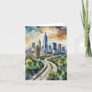 Atlanta Georgia Watercolor Kort