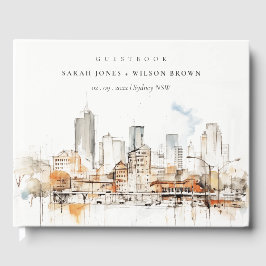 Atlanta Georgia Watercolor Landscape Wedding Gästböcker