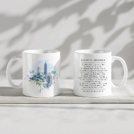 Atlanta, Georgia Watercolor Roligt Facts New Home Kaffemugg