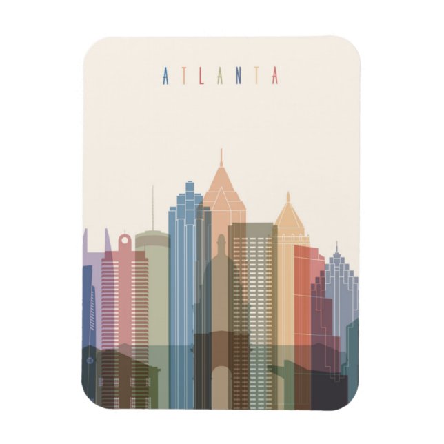 Atlanta, Georgien | City Skyline Magnet (Vertikal)