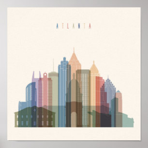 Atlanta, Georgien   City Skyline Poster