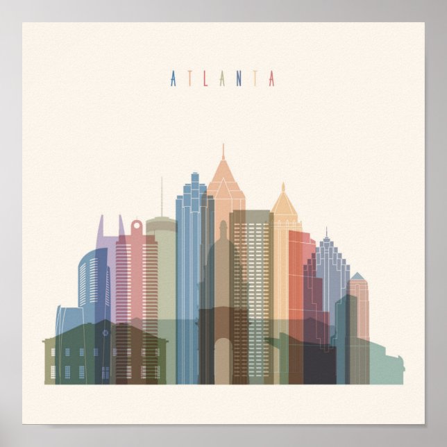 Atlanta, Georgien | City Skyline Poster (Framsidan)