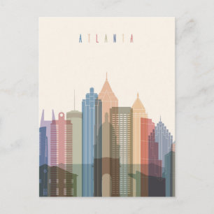 Atlanta, Georgien City Skyline Vykort