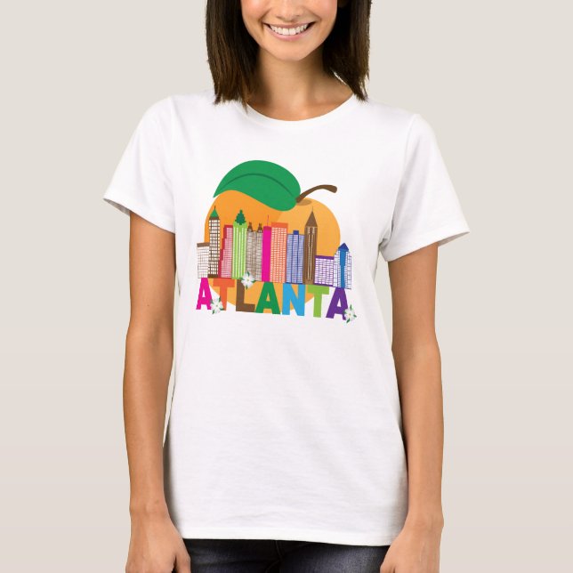 Atlanta, Georgien | Peach Skyline T-shirt (Framsida)